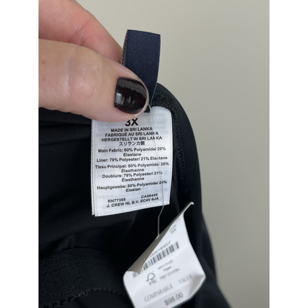 J.CREW Women's Plus 3X Black Lined Keyhole One-Piece Swimsuit NWT Vacation Beach - Picture 6 of 10